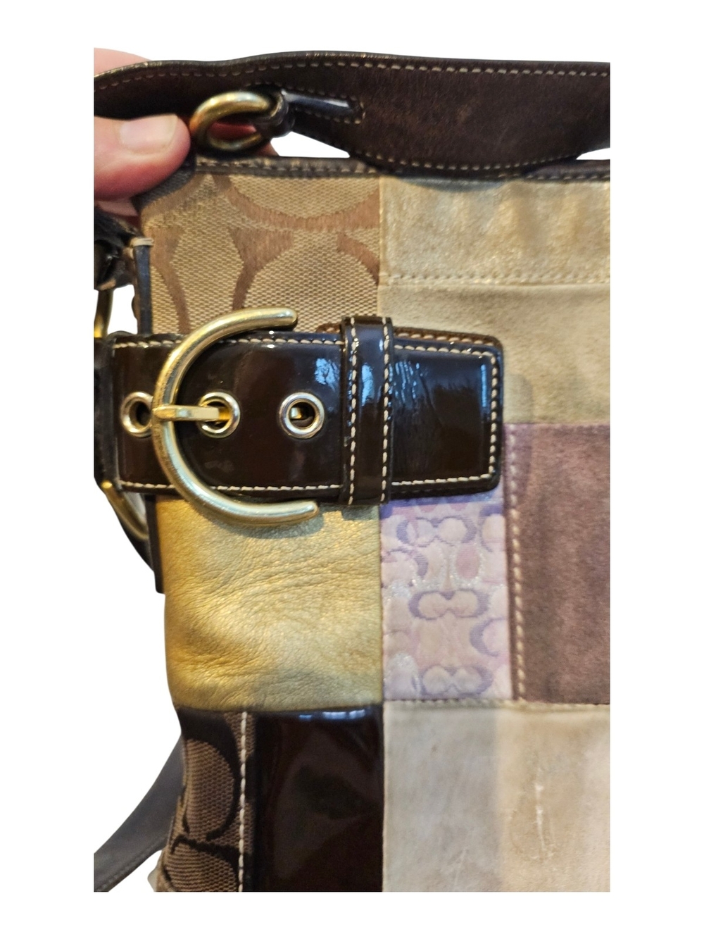 Y2k Coach Eva Holiday Patchwork Crossbody Bag Purse Style # 3573 - Picture 15 of 16